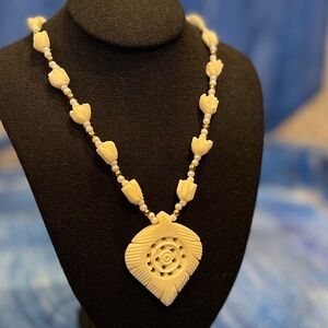 Vintage Carved Beaded Necklace